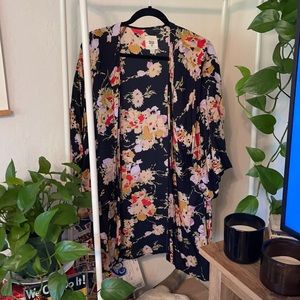 Floral print billabong kimono